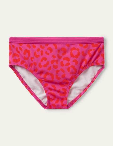 Patterned Bikini Bottoms - Fuchsia Pink Leopard