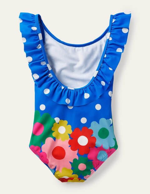 Frill Swimsuit - Pool Blue Floral Frill Swimsuit - Pool Blue Floral