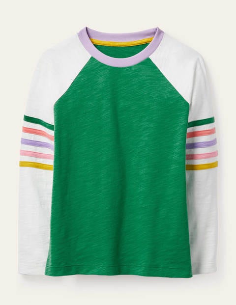 Stripe Slub Raglan T-Shirt - Sapling Green Stripe Slub Raglan T-Shirt - Sapling Green