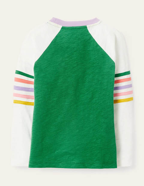 Stripe Slub Raglan T-Shirt - Sapling Green Stripe Slub Raglan T-Shirt - Sapling Green