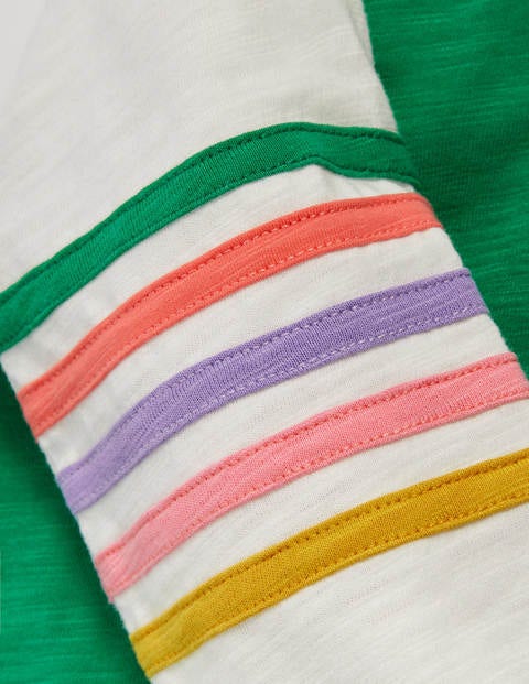 Stripe Slub Raglan T-Shirt - Sapling Green Stripe Slub Raglan T-Shirt - Sapling Green