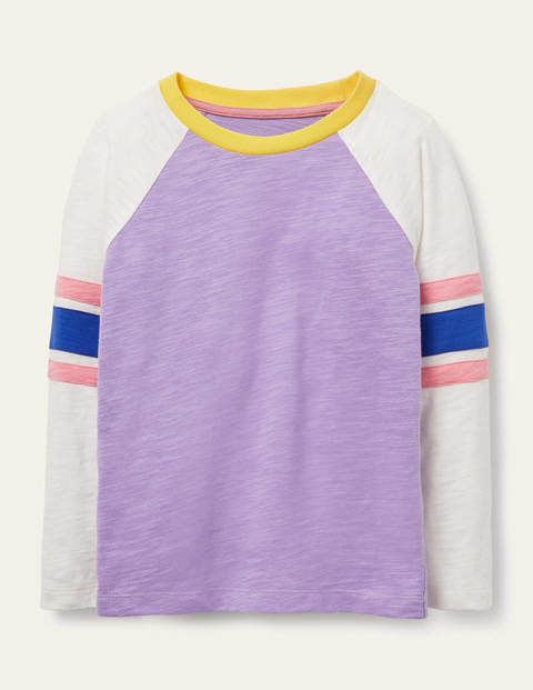 Stripe Slub Raglan T-Shirt - Cool Violet Purple Stripe Slub Raglan T-Shirt - Cool Violet Purple