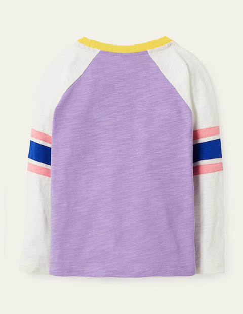 Stripe Slub Raglan T-Shirt - Cool Violet Purple Stripe Slub Raglan T-Shirt - Cool Violet Purple