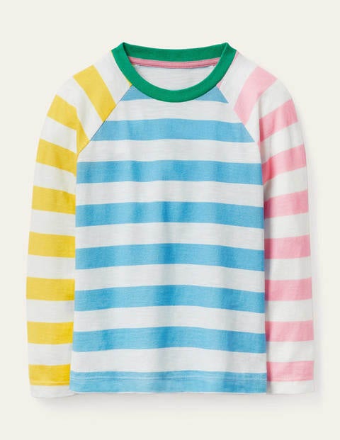 Stripe Slub Raglan T-Shirt - Hotchpotch Stripe Stripe Slub Raglan T-Shirt - Hotchpotch Stripe