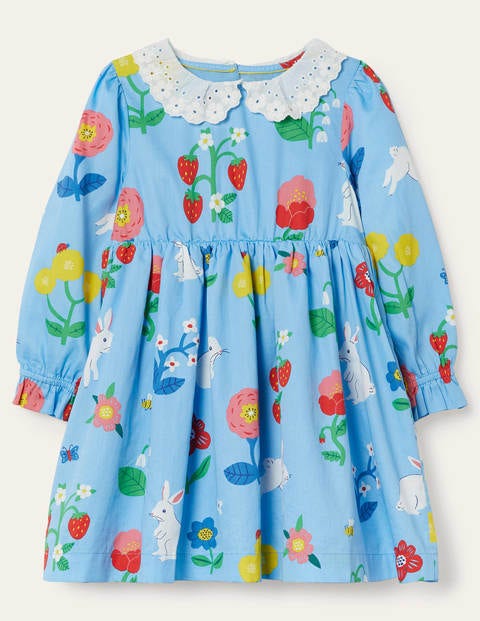 Boden Broderie Collared Dress Surfboard Blue Bunny