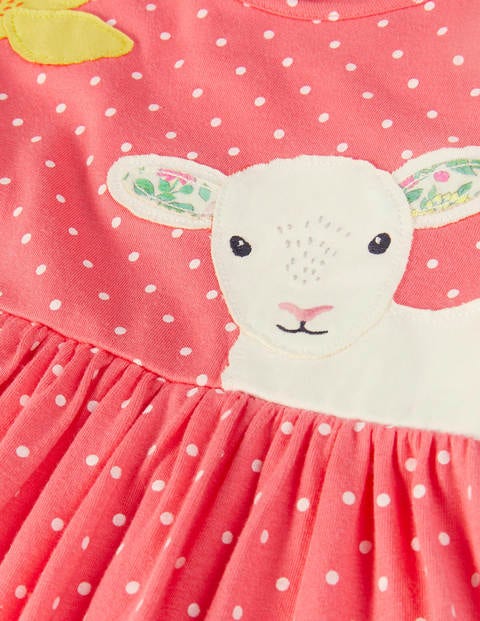 Animal Appliqué Dress - Lollipop Pink Peeping Animals Animal Appliqué Dress - Lollipop Pink Peeping Animals