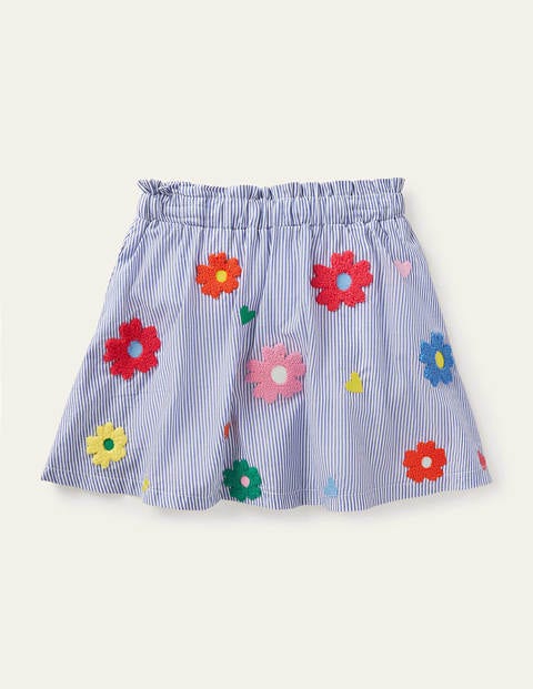 Bouclé Flower Skirt - Elizabethan Blue Ticking Bouclé Flower Skirt - Elizabethan Blue Ticking
