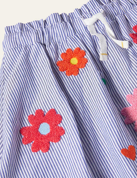 Bouclé Flower Skirt - Elizabethan Blue Ticking Bouclé Flower Skirt - Elizabethan Blue Ticking