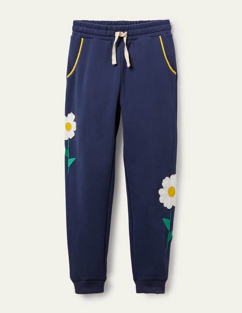 Cosy Appliqué Joggers - Starboard Navy Daisy Cosy Appliqué Joggers - Starboard Navy Daisy