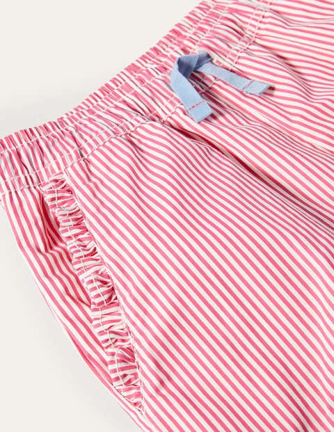 Frill Hem Shorts - Party Pink Ticking Frill Hem Shorts - Party Pink Ticking