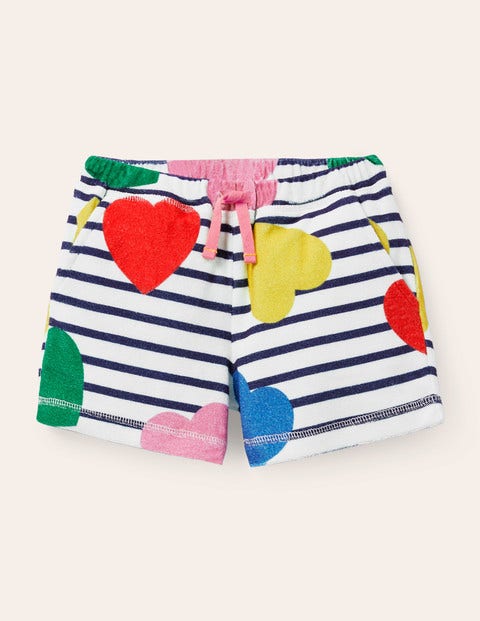 Towelling Shorts - Multi Hearts Towelling Shorts - Multi Hearts
