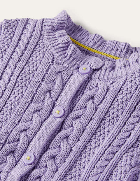 Cable Knit Cardigan - Cool Violet Purple Cable Knit Cardigan - Cool Violet Purple