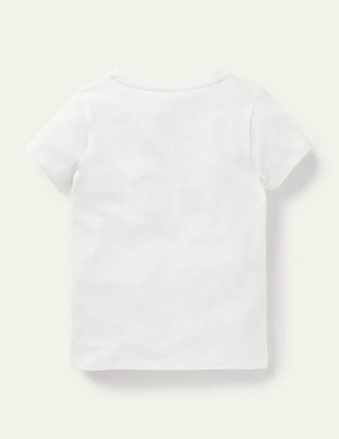 T-Shirt mit Regenbogenstickerei - Naturweiß, Gemüse-Regenbogen T-Shirt mit Regenbogenstickerei - Naturweiß, Gemüse-Regenbogen