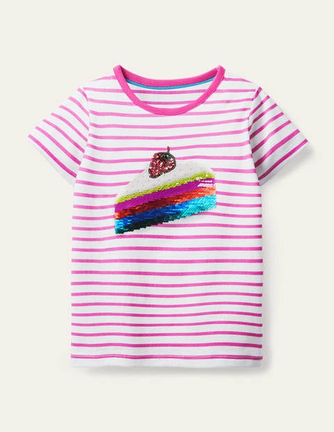Sequin Colour-change T-shirt - Ivory/ Tickled Pink Cake Sequin Colour-change T-shirt - Ivory/ Tickled Pink Cake