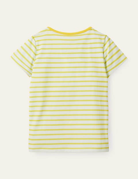 T-Shirt mit farbwechselnden Pailletten - Naturweiß/Maisgelb, Herzen T-Shirt mit farbwechselnden Pailletten - Naturweiß/Maisgelb, Herzen