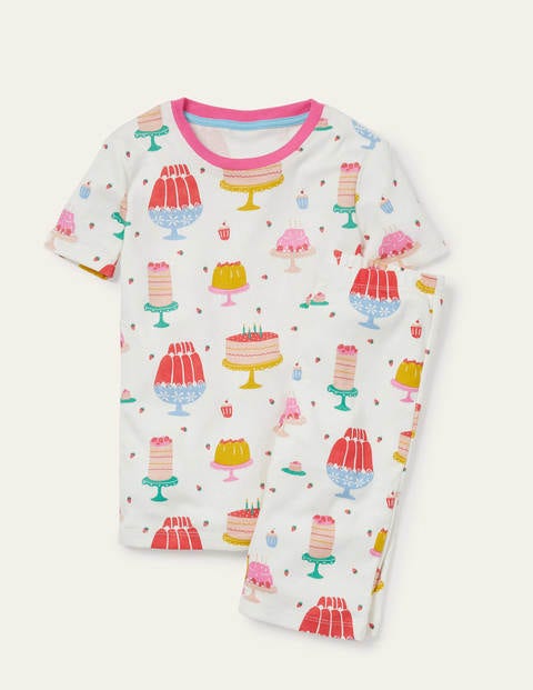 Short John Pyjamas - Ivory Cakes & Jellies Short John Pyjamas - Ivory Cakes & Jellies