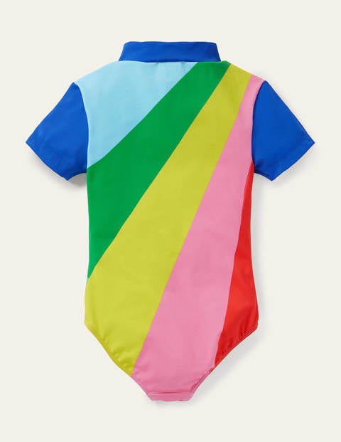 Short-sleeved Swimsuit - Multi Rainbow Ray Short-sleeved Swimsuit - Multi Rainbow Ray