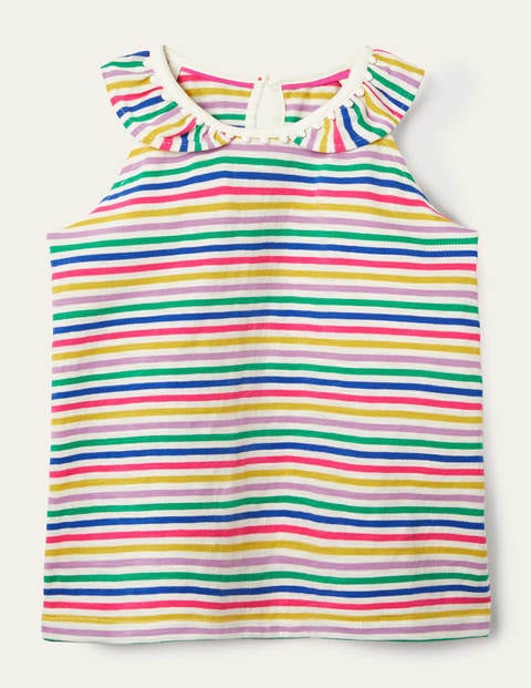 Charlie Pom Jersey Vest - Multi Stripe Charlie Pom Jersey Vest - Multi Stripe