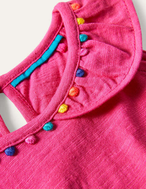 Charlie Pom Jersey Tank - Party Pink Charlie Pom Jersey Tank - Party Pink