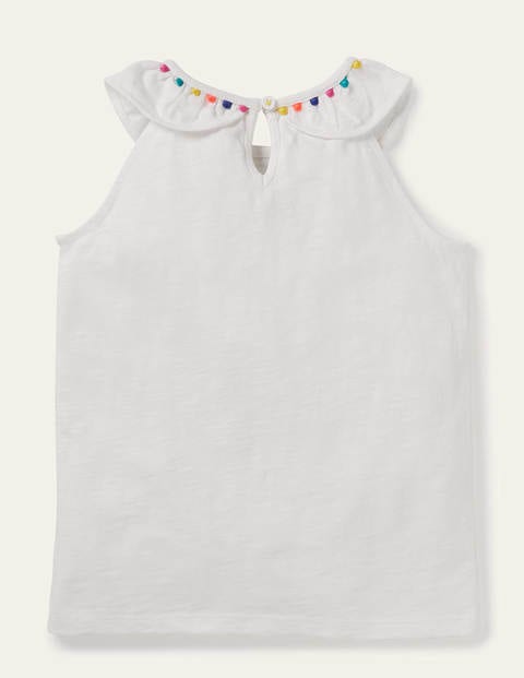 Charlie Pom Jersey Tank - White Charlie Pom Jersey Tank - White