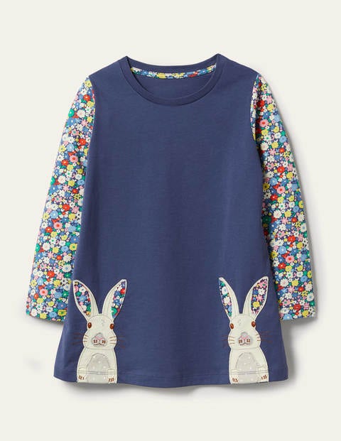 Appliqué Animal Tunic - Starboard Blue Bunnies Appliqué Animal Tunic - Starboard Blue Bunnies