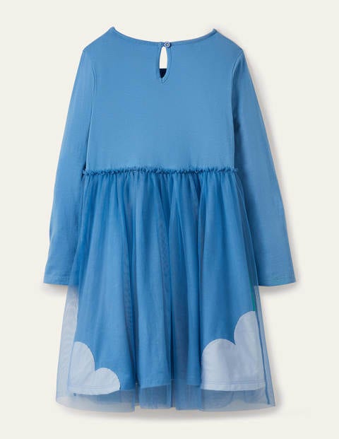 Tüllkleid mit Applikation - Elisabethanisches Blau, Regenbogen Tüllkleid mit Applikation - Elisabethanisches Blau, Regenbogen