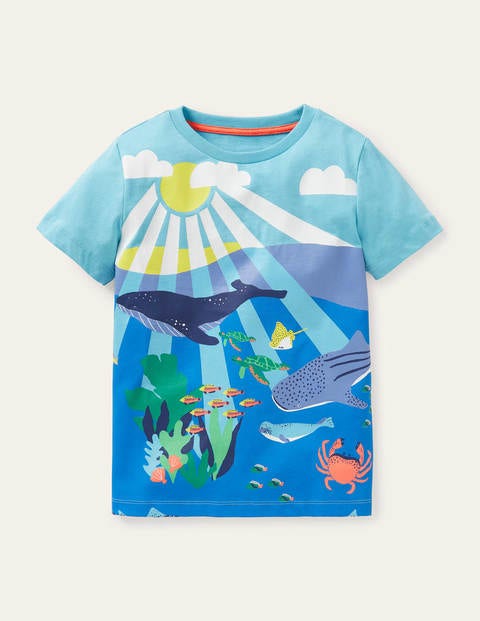 Scene T-shirt - Aqua Blue Reef Scene Scene T-shirt - Aqua Blue Reef Scene