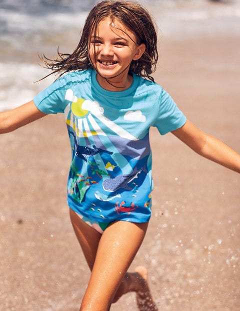 Scene T-shirt - Aqua Blue Reef Scene Scene T-shirt - Aqua Blue Reef Scene