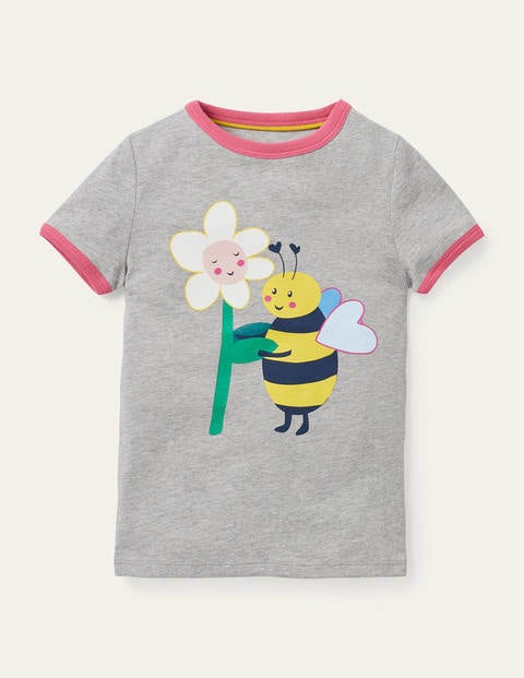 Let's Bee Friends T-shirt - Grey Marl Bee Let's Bee Friends T-shirt - Grey Marl Bee