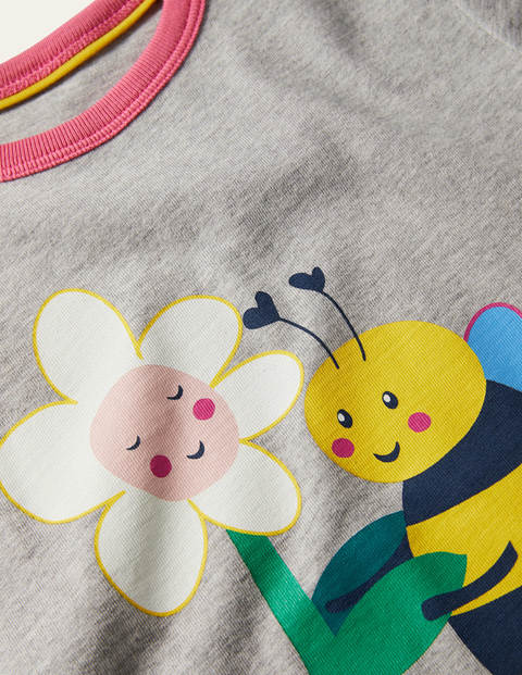 Let's Bee Friends T-shirt - Grey Marl Bee Let's Bee Friends T-shirt - Grey Marl Bee