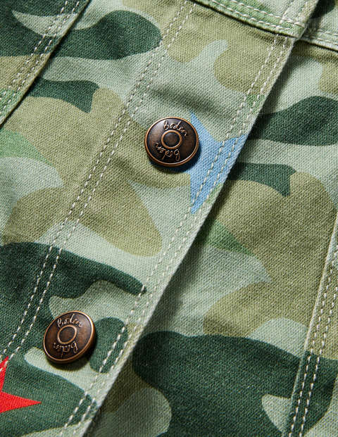 Button Through Dungaree Dress - Multi Camo Star Button Through Dungaree Dress - Multi Camo Star