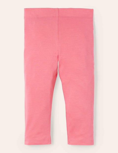 Plain Cropped Leggings - Bright Camelia Pink