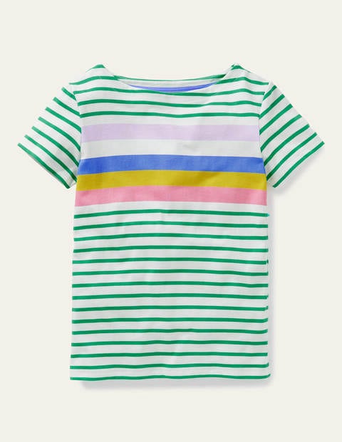 Short-sleeve Breton - Sapling Green/ Lilac Rainbow