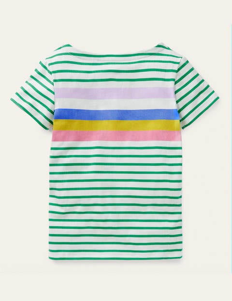 Short-sleeved Breton - Sapling Green/ Lilac Rainbow Short-sleeved Breton - Sapling Green/ Lilac Rainbow