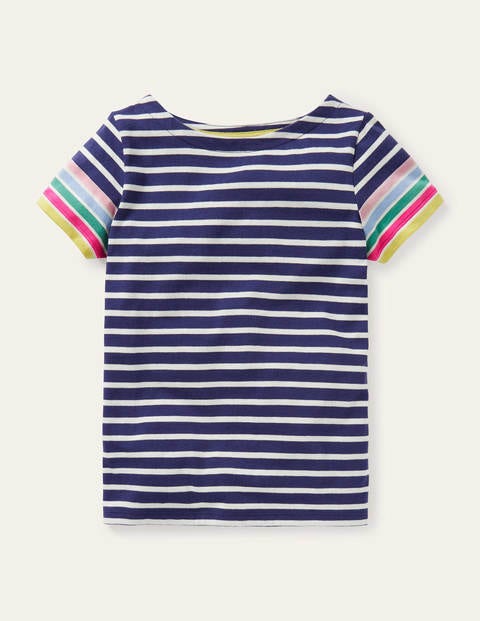 Short-sleeved Breton - Navy/ Ivory Rainbow Cuff Short-sleeved Breton - Navy/ Ivory Rainbow Cuff