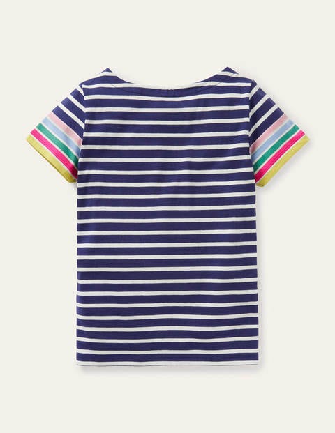 Short-sleeved Breton - Navy/ Ivory Rainbow Cuff Short-sleeved Breton - Navy/ Ivory Rainbow Cuff