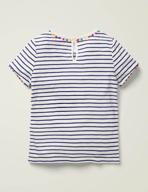 Charlie Pom Jersey T-shirt - Indigo Navy/Ivory