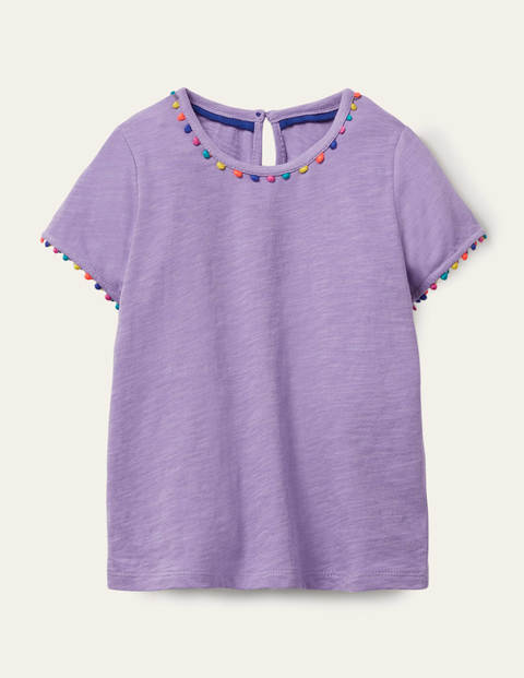 Boden girls pretty pom pom tee top t shirt pink-blue-white-yellow new age 5-16