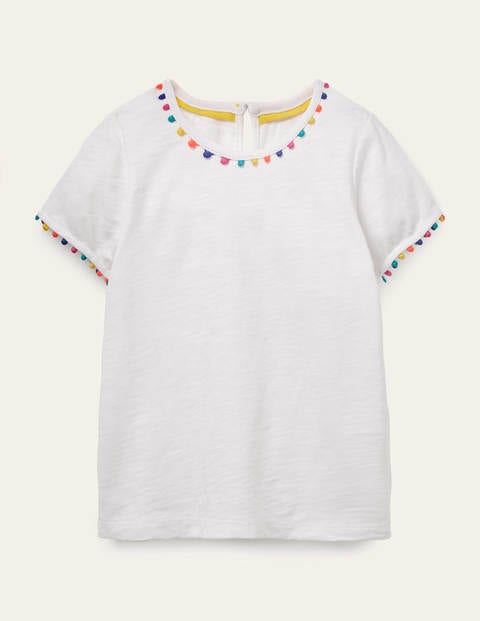 white stuff pom trim jersey shirt