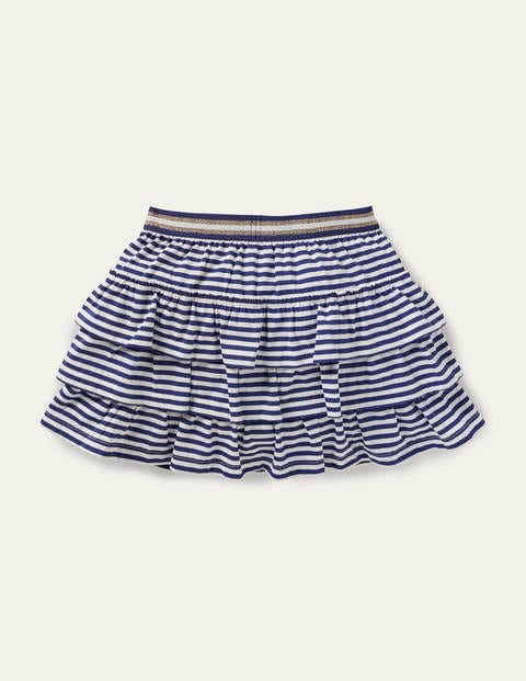 Jersey Ruffle Skort - Indigo Navy/ White Jersey Ruffle Skort - Indigo Navy/ White