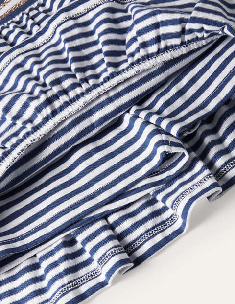 Jersey Ruffle Skort - Indigo Navy/ White Jersey Ruffle Skort - Indigo Navy/ White