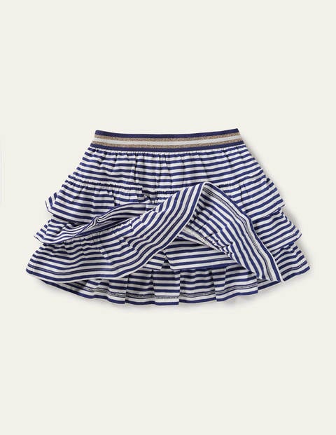 Jersey Ruffle Skort - Indigo Navy/ White Jersey Ruffle Skort - Indigo Navy/ White