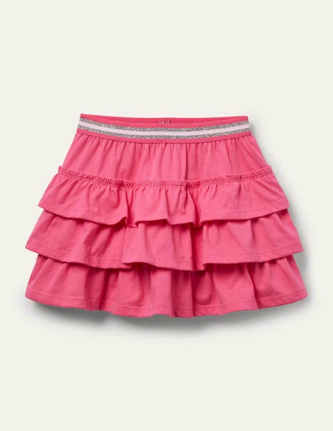 보덴 걸즈 스커트 Boden Jersey Ruffle Skort - Bright Camellia Pink