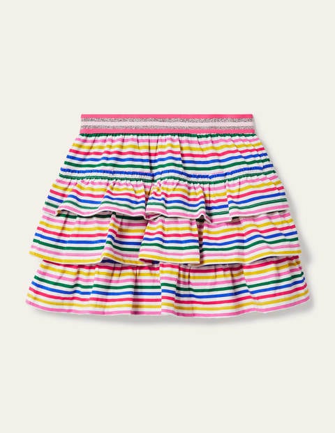 Jersey Ruffle Skort - Multi Stripe Jersey Ruffle Skort - Multi Stripe