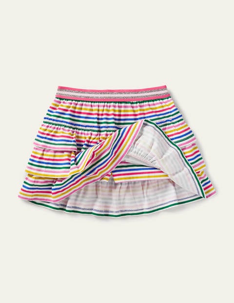 Jersey Ruffle Skort - Multi Stripe Jersey Ruffle Skort - Multi Stripe