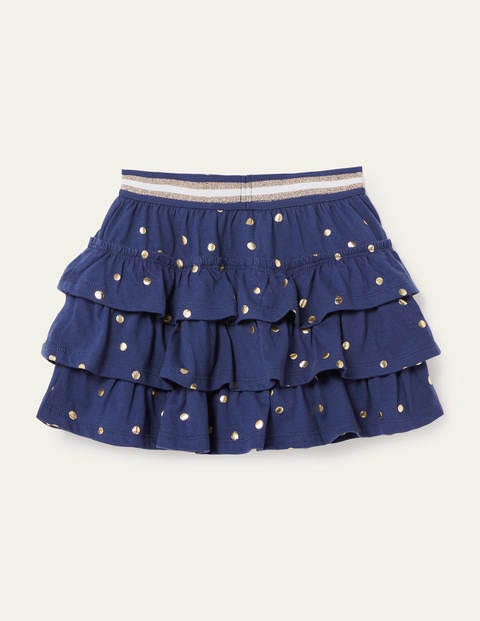 Jersey Ruffle Skort - Starboard Navy Gold Spot Jersey Ruffle Skort - Starboard Navy Gold Spot