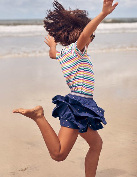 Jersey Ruffle Skort - Starboard Navy Gold Spot Jersey Ruffle Skort - Starboard Navy Gold Spot