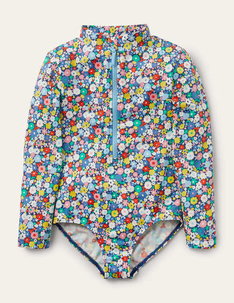 Long-sleeved Swimsuit - Multi Flowerpatch