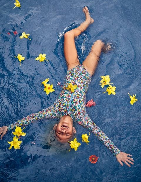 Long-sleeved Swimsuit - Multi Flowerpatch Long-sleeved Swimsuit - Multi Flowerpatch