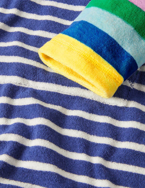 Pattern Towelling Beach Dress - Ivory/Navy Rainbow Stripe Pattern Towelling Beach Dress - Ivory/Navy Rainbow Stripe